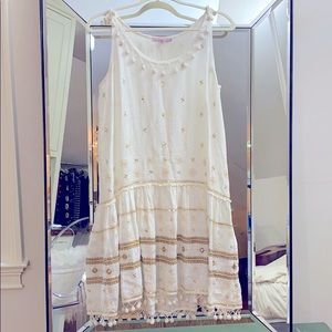 Calypso St Barth white embroidered linen dress